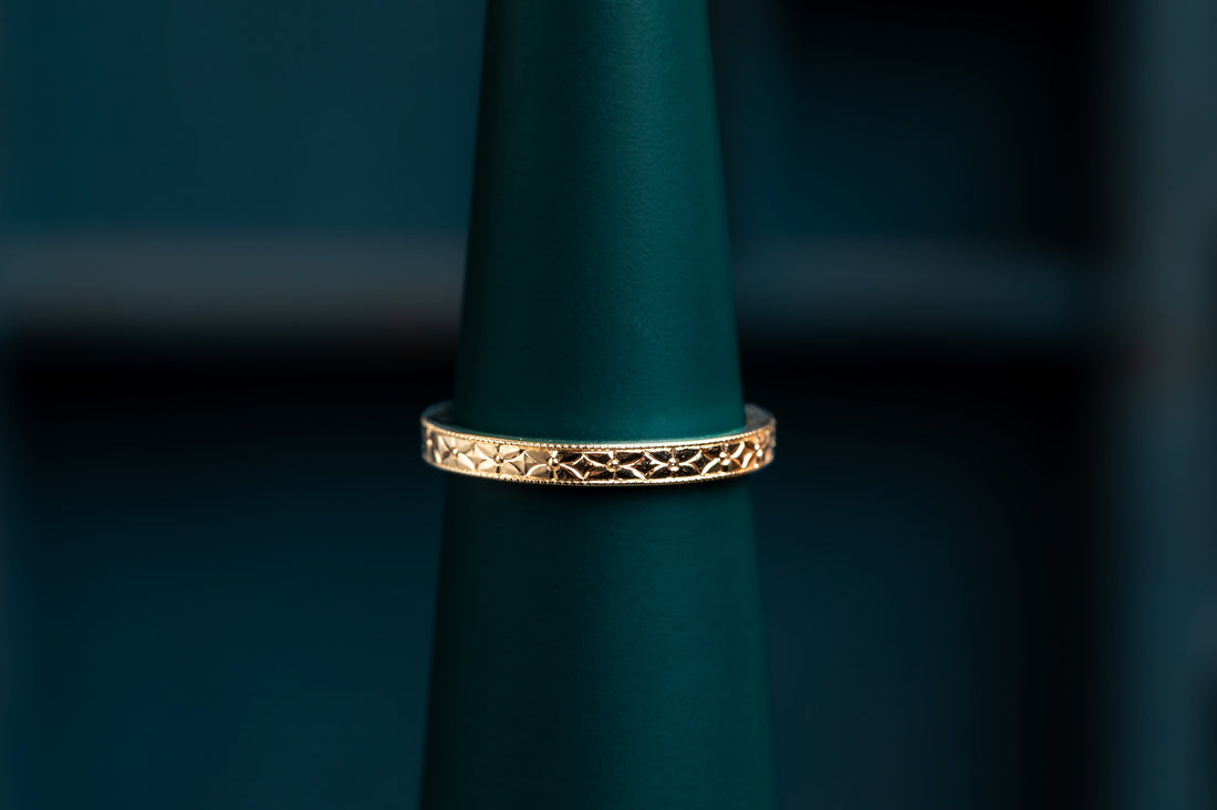 Orange Blossom Engraved  Rings