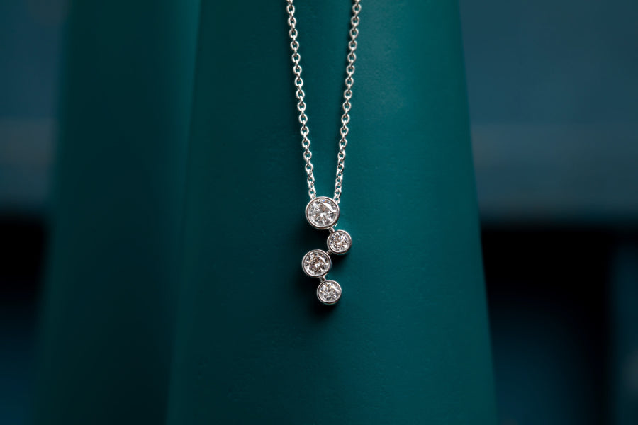 9ct White Gold Diamond Scatter Pendant