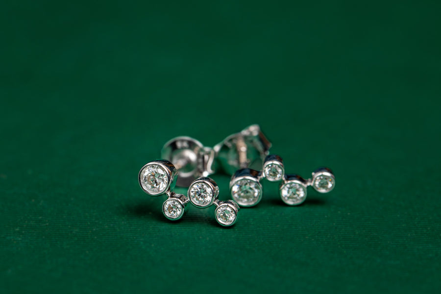 9ct white gold diamond scatter stud earrings