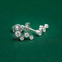 9ct white gold diamond scatter stud earrings