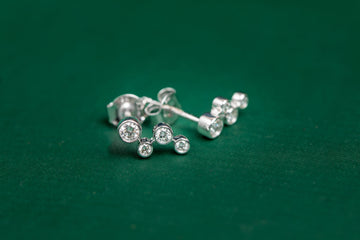 9ct white gold diamond scatter stud earrings