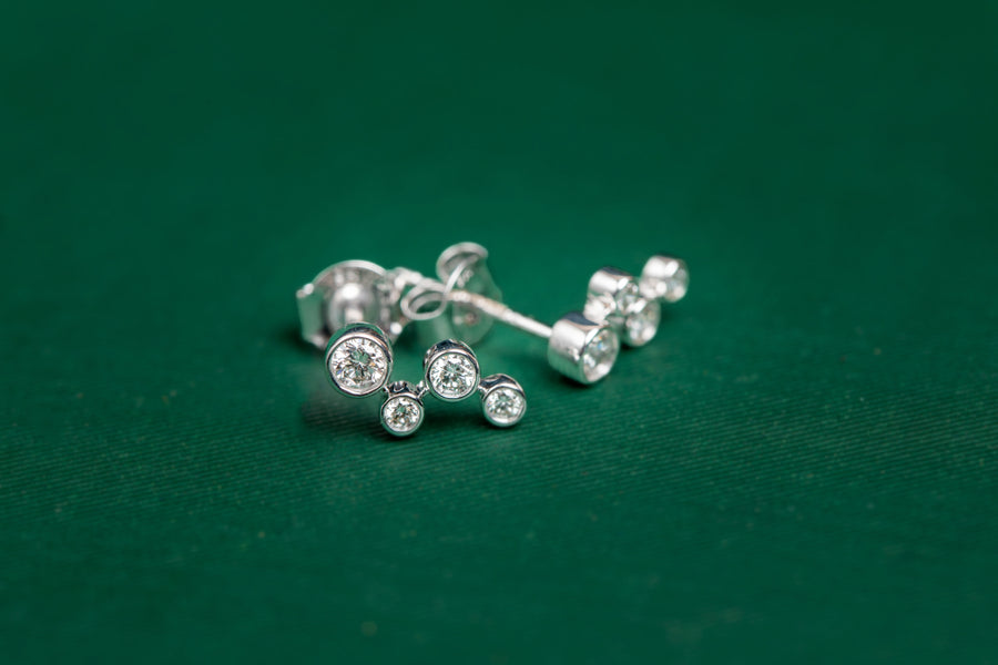 9ct white gold diamond scatter stud earrings
