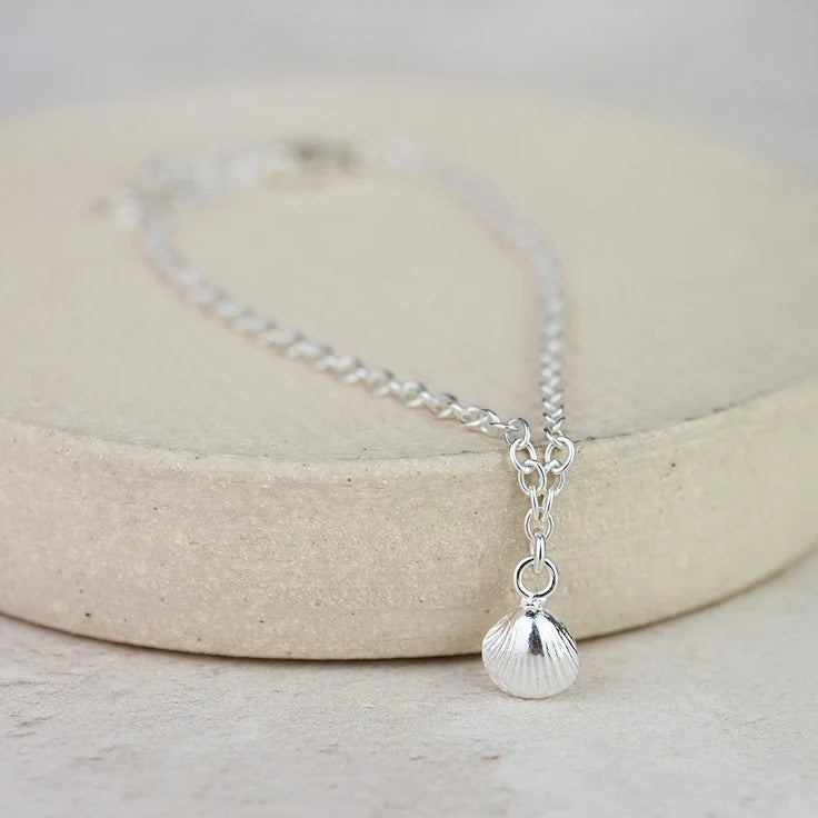 Sterling Silver Shell Charm Bracelet