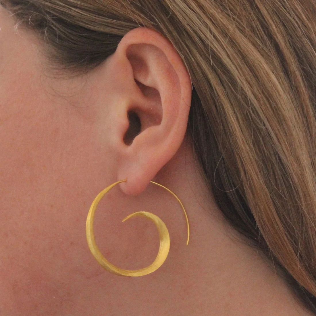 Gold Vermeil Swirl Hoops