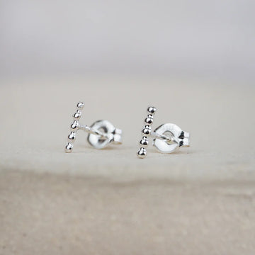 Silver Mini Dotty Stick Stud Earrings