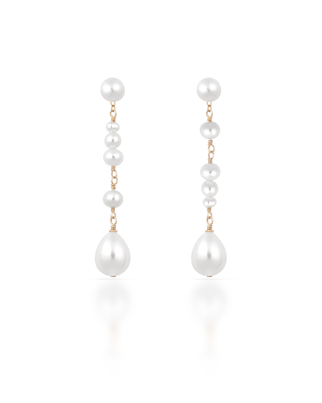 Heritage no 15- 9ct Asymetrical Pearl Drop Earrings