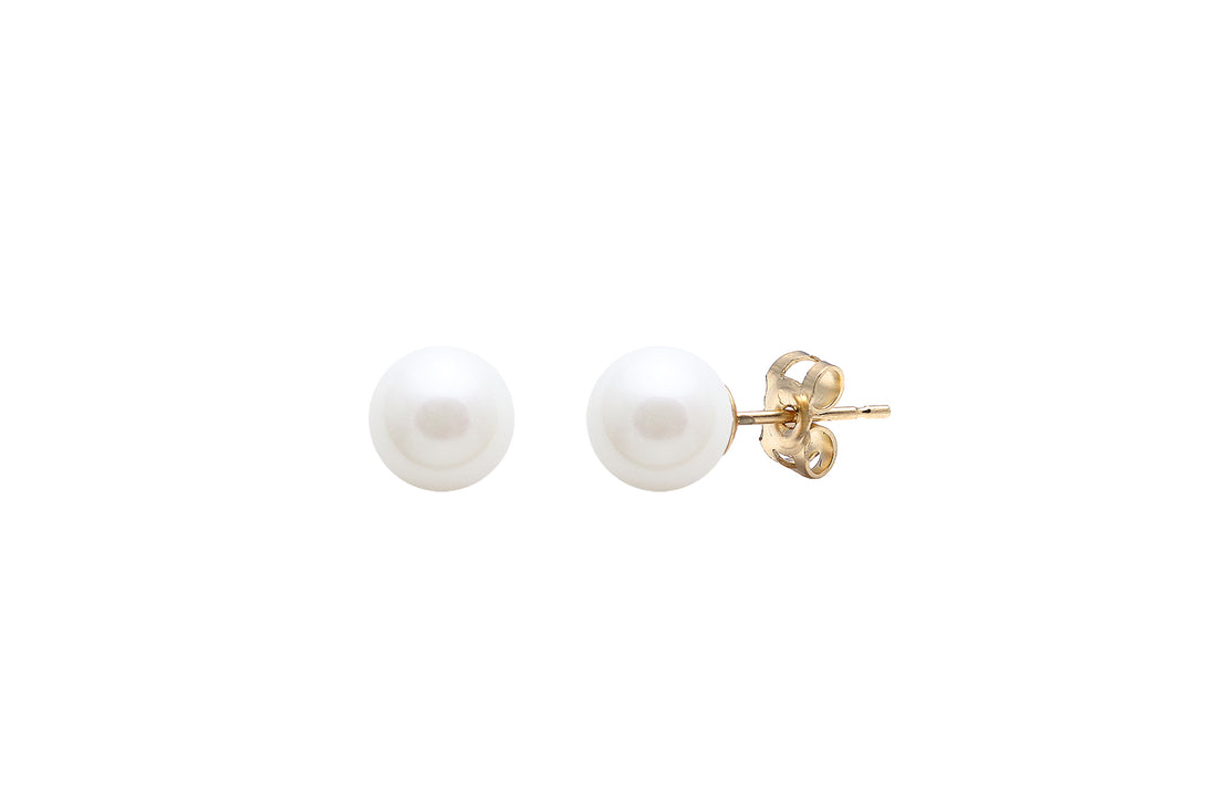 9ct Yellow Gold 5-5.5mm Cultured Fresh Water Stud Earrings