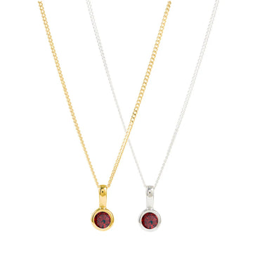 Garnet Charm Necklace