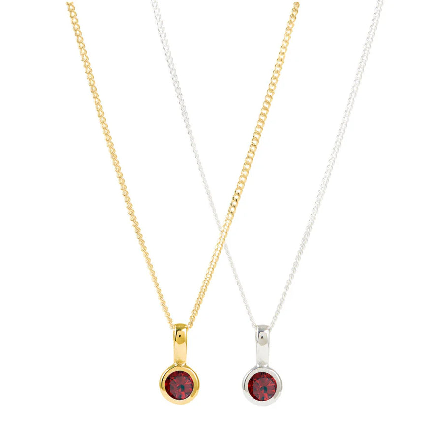 Garnet Charm Necklace