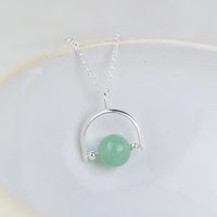 Sterling Silver Aventurine Bead Spinner Pendant