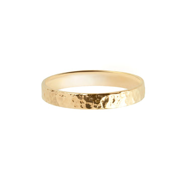 Hammered Band Ring 9ct Gold