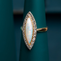 18ct Opal Navette Ring