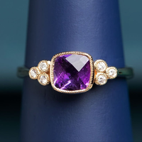 Amethyst and Diamond Ring