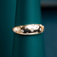 9ct Gold Diamond Bombe Ring