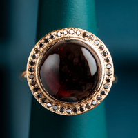 Garnet and Black Diamond ring