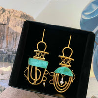 The Gia Vase Green Earrings