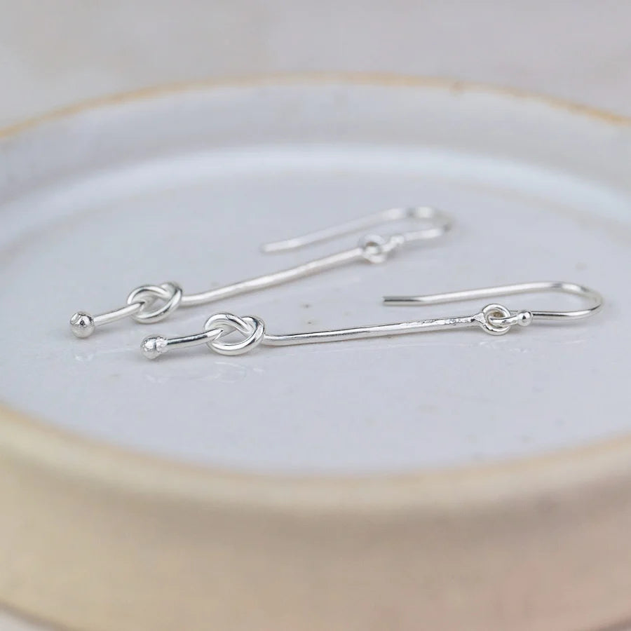 Silver Love Knot Earrings