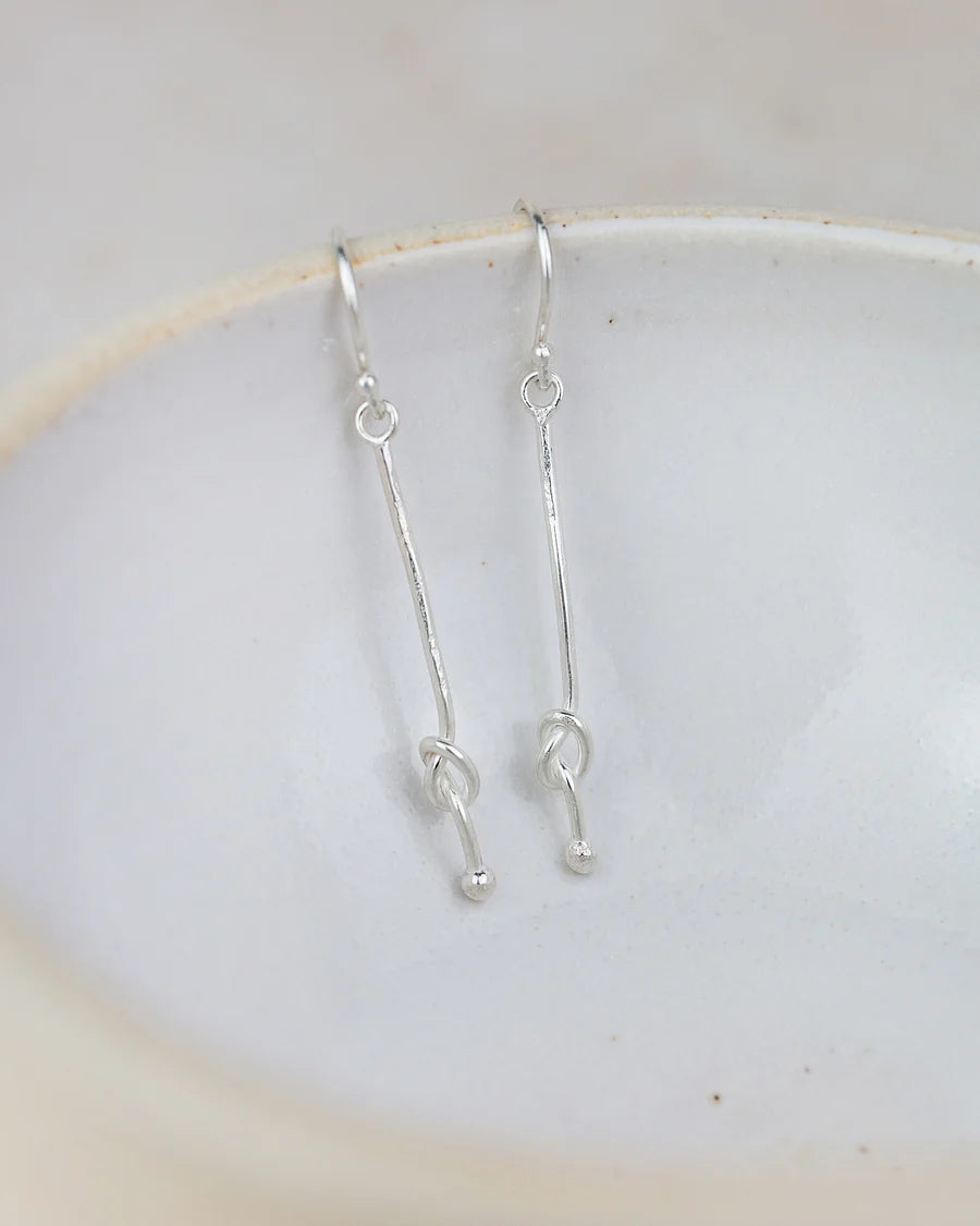 Silver Love Knot Earrings