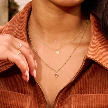 Mini Diamond Coin Pendant 9ct Gold