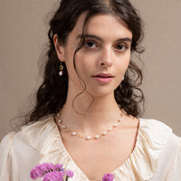 Lueur no. 14-9ct Faceted Citrine and Pearl Necklace