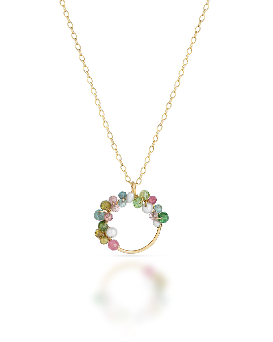 Jardin no 32- 9ct Gold Multicoloured Tourmaline Pendant