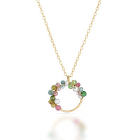 Jardin no 32- 9ct Gold Multicoloured Tourmaline Pendant