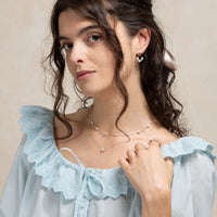 Éclosion no. 3-Dainty Pearl Cluster Pendant Necklace