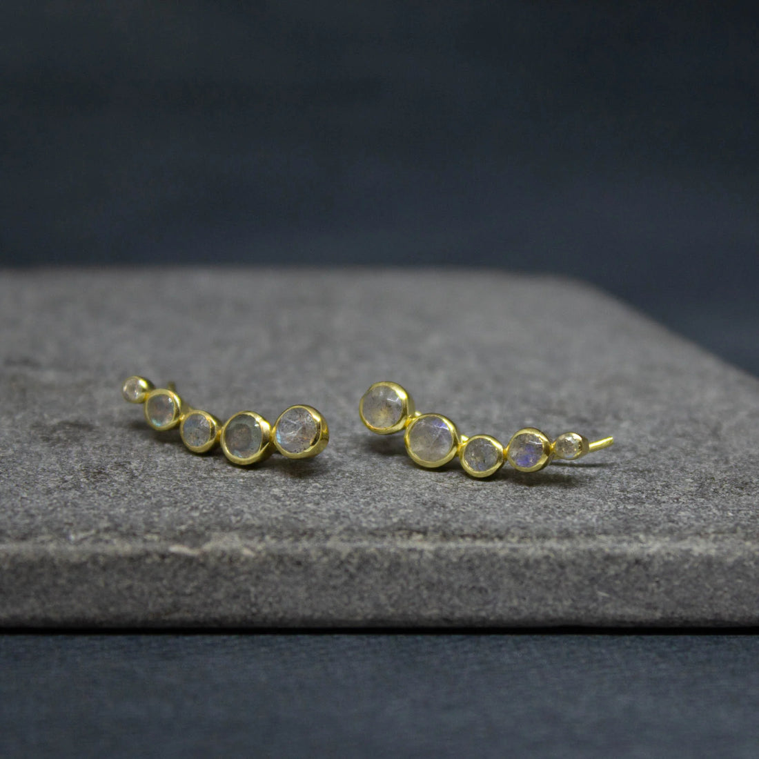 Gold Vermeil Labradorite Climber Earrings