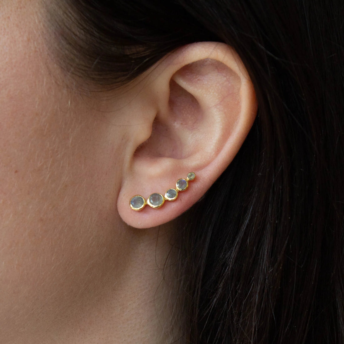 Gold Vermeil Labradorite Climber Earrings