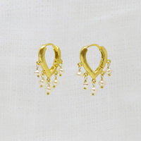 Brushed Gold Vermeil Pearl Teadrop Earrings