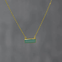 Gold Vermeil Rectangle Chalcedony Necklace