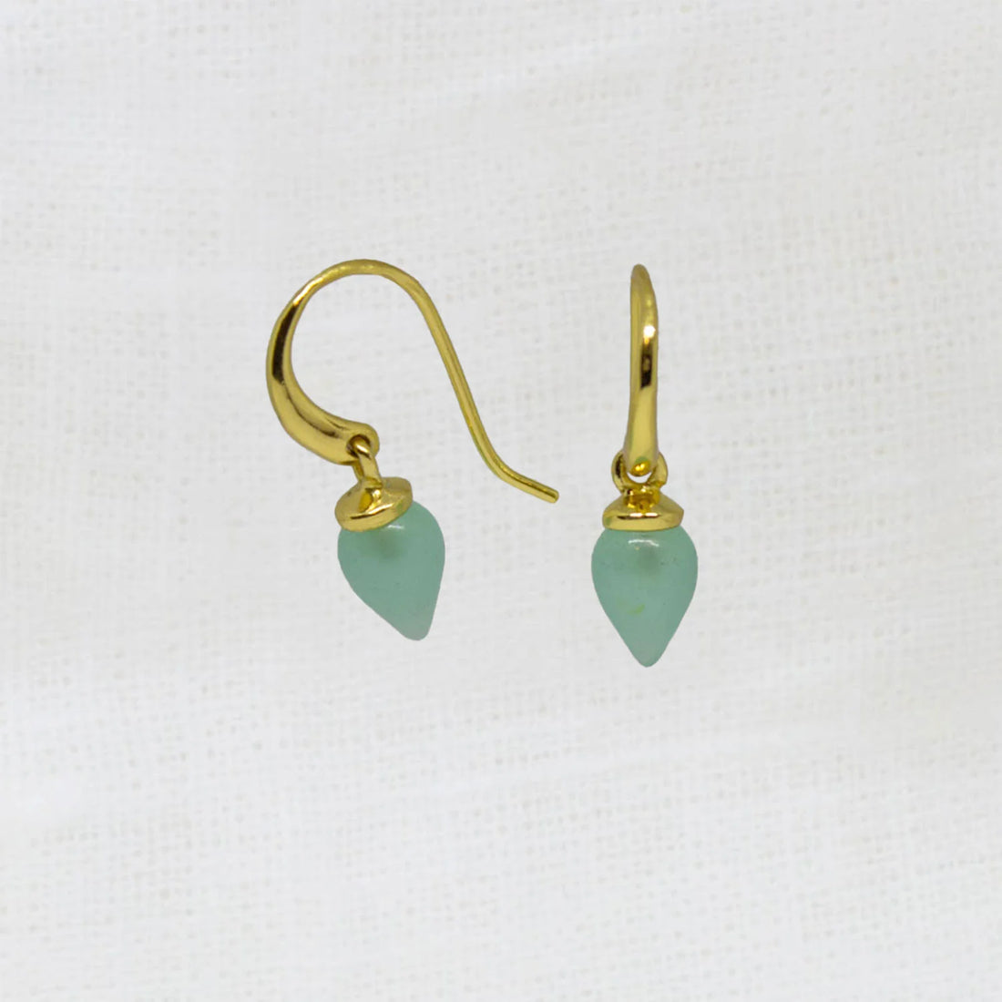 Gold Vermeil Chalcedony Droplet Earrings