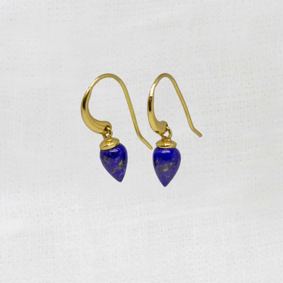 Gold Vermeil Lapis Droplet Earrings
