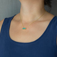 Gold Vermeil Rectangle Chalcedony Necklace