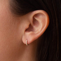 Silver Dotty Huggie Hoop Earrings