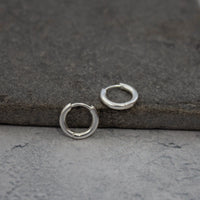 Silver Round Medium Clicker Hoop Earrings