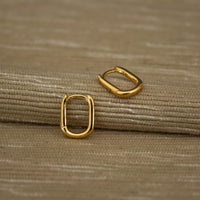 Gold Vermeil Oval Huggie Hoop