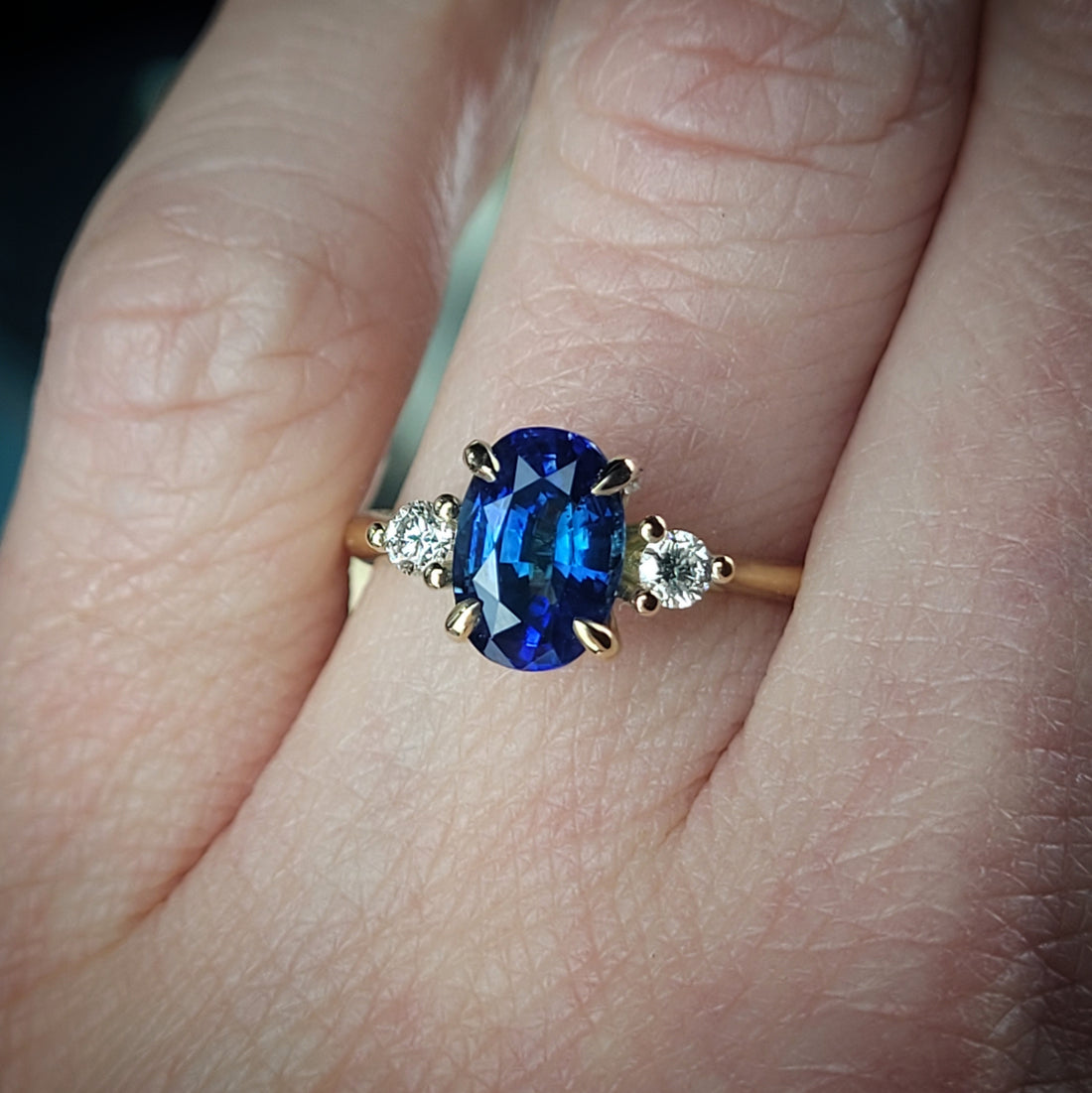 Reclaimed Sapphire Three Stone Ring