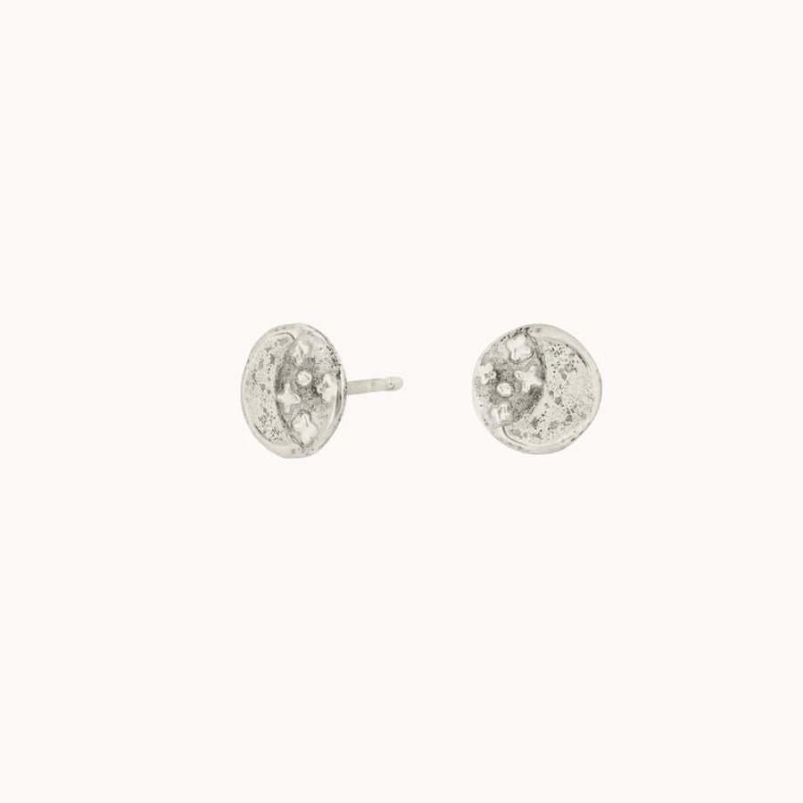 Silver mini Moonlight Stud Earrings