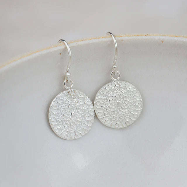 Sterling Silver Small Mandala Earrings