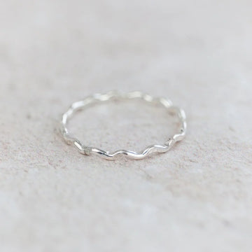 Silver Geo Swirl Stacking Ring