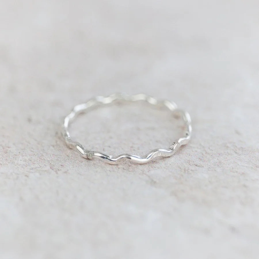 Silver Geo Swirl Stacking Ring