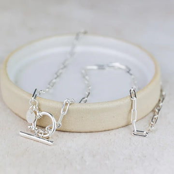 Sterling Silver T-Bar Chain Necklace