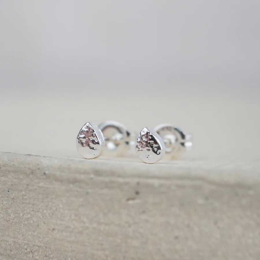 Silver Mini Teardrop Stud Earrings