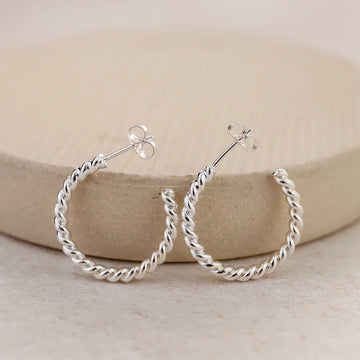 Sterling Silver Everyday Twisty Hoop Earring