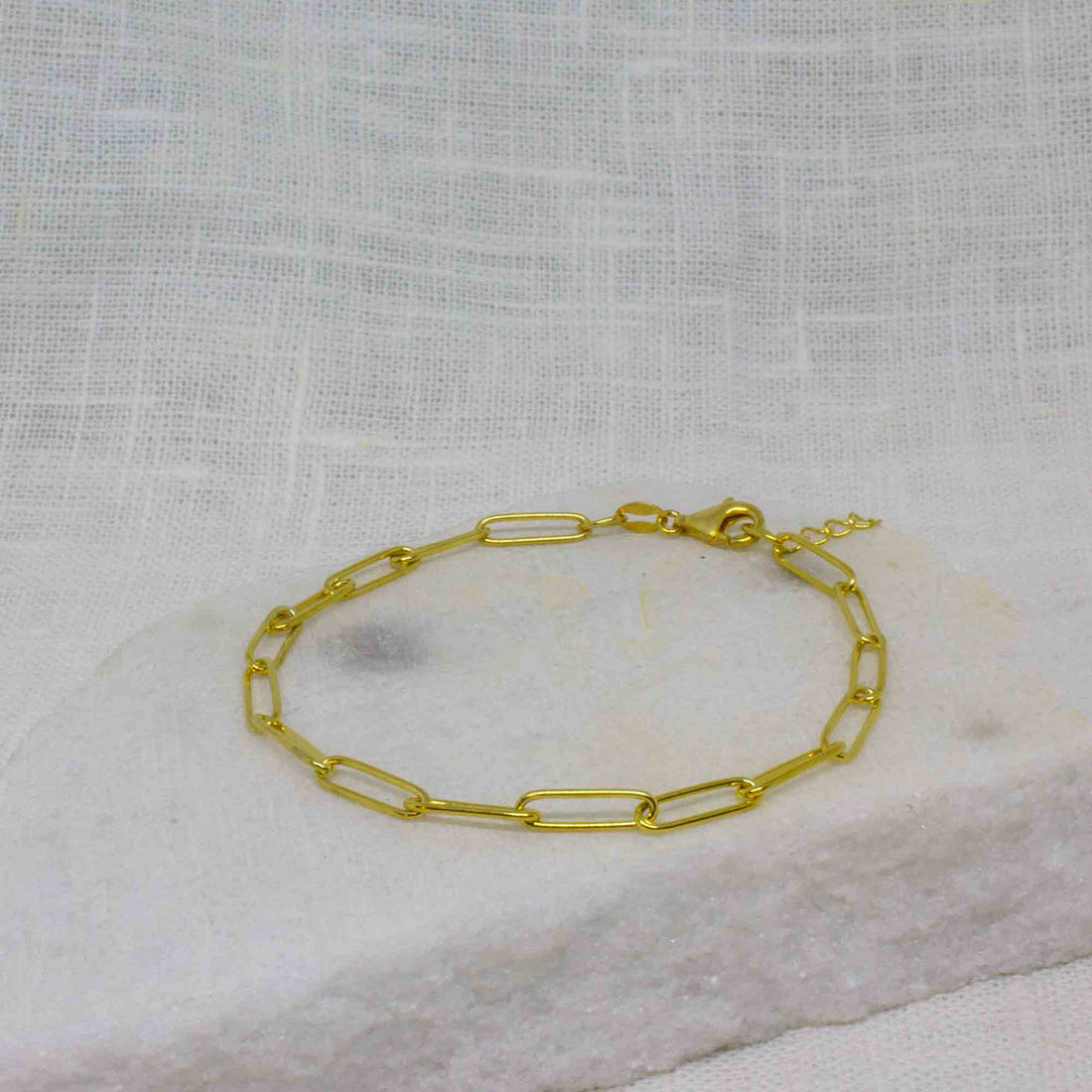 Gold Vermeil Paperclip Chain Bracelet