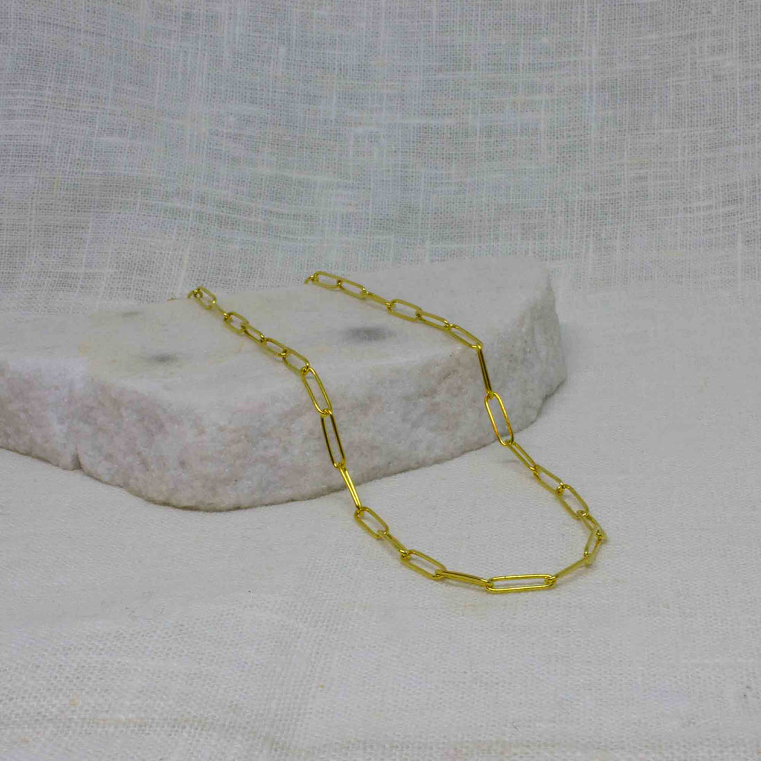 Gold Vermeil Paperclip Chain Necklace