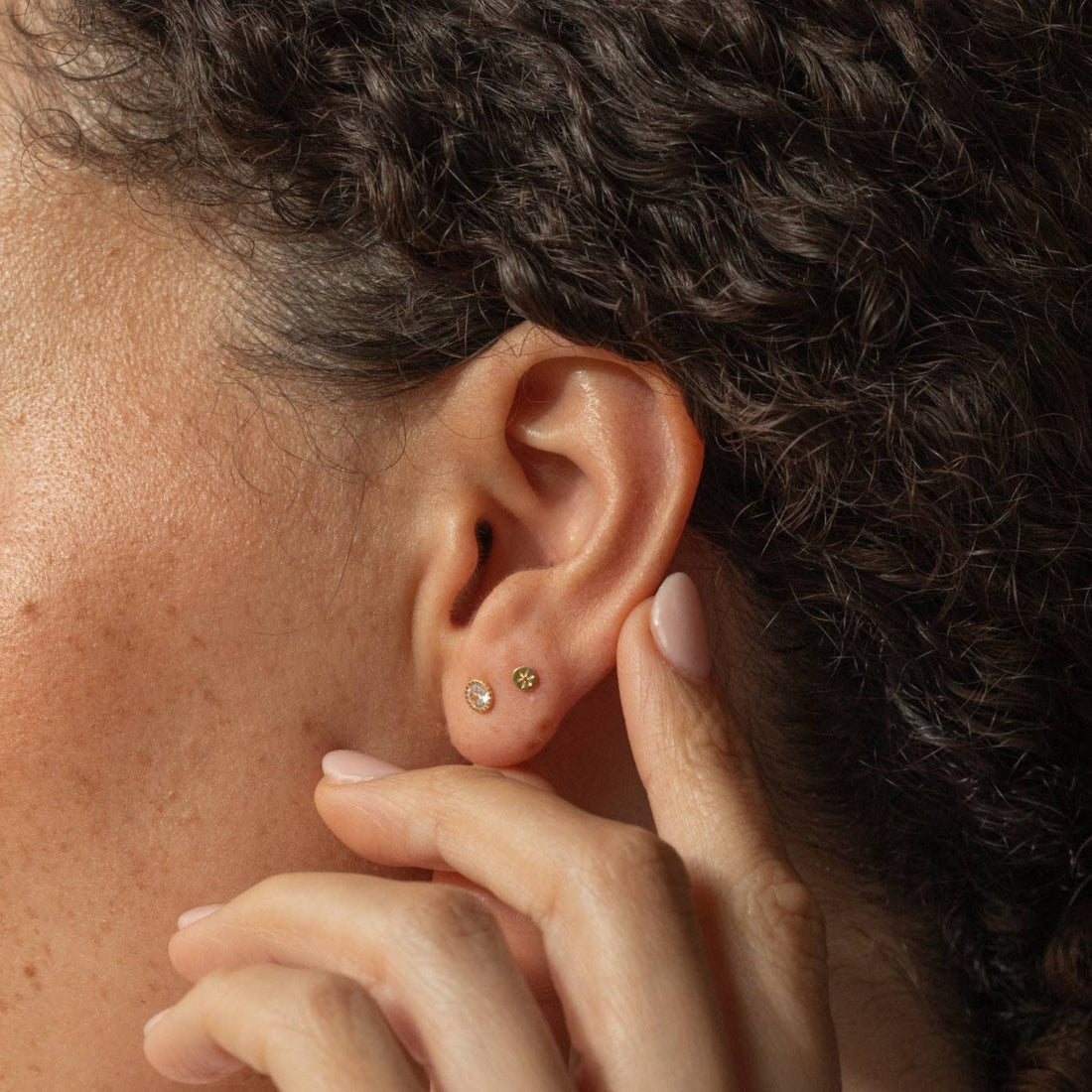 Gold Crystal Studs