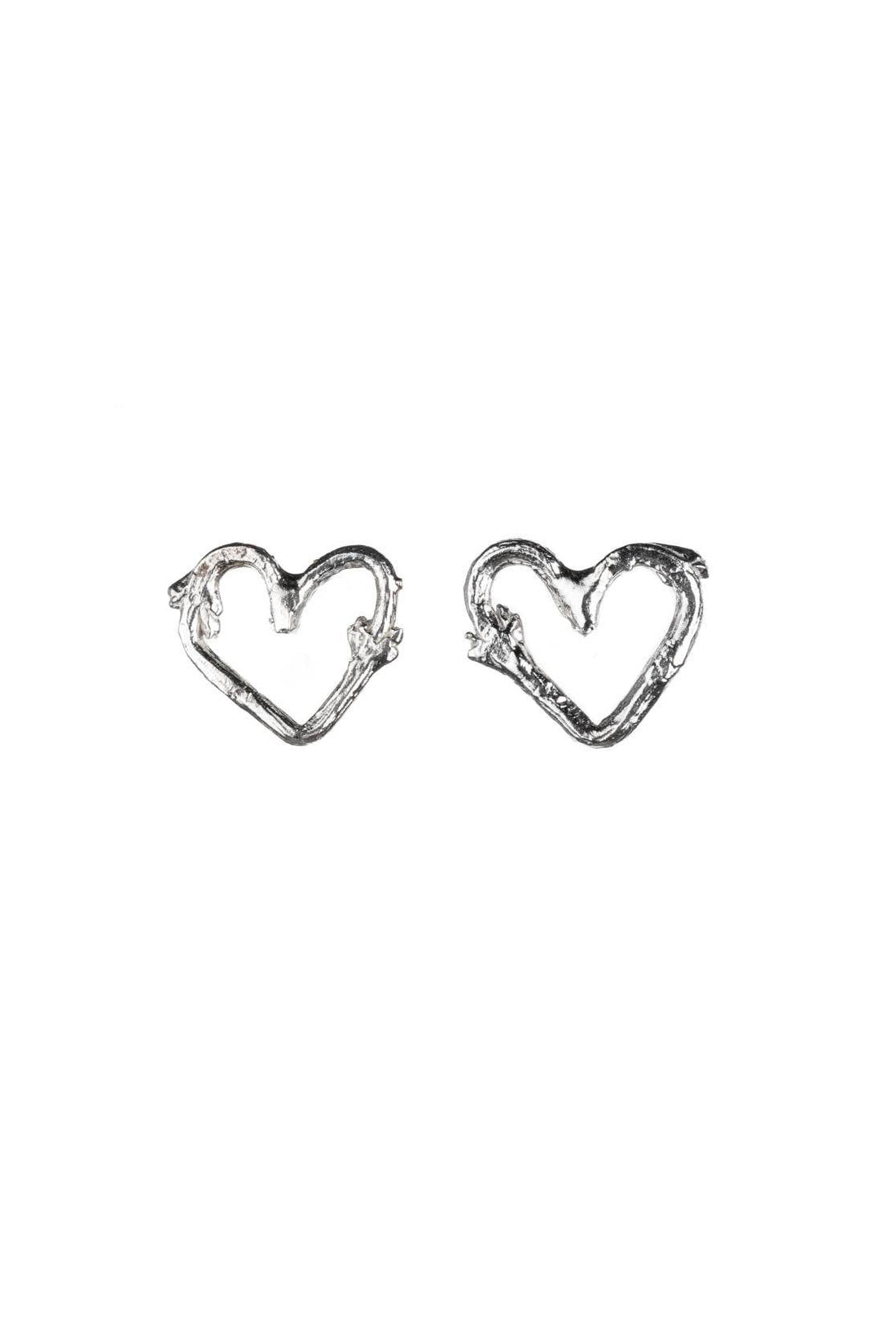 Mini Heart Twig Stud Earrings