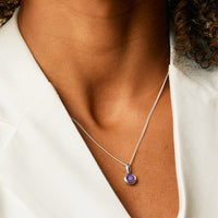Amethyst Birthstone Charm pendant necklace